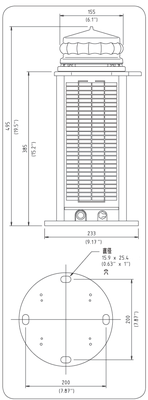 OSK 72BWAV-425-RF RCソーラー式航空照明灯