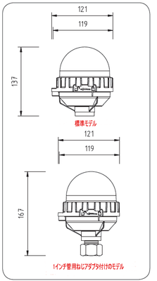 OSK 72BWAV-OLシリーズ    通用AC＆DCシングル照明器具  ICAO低光度障害灯