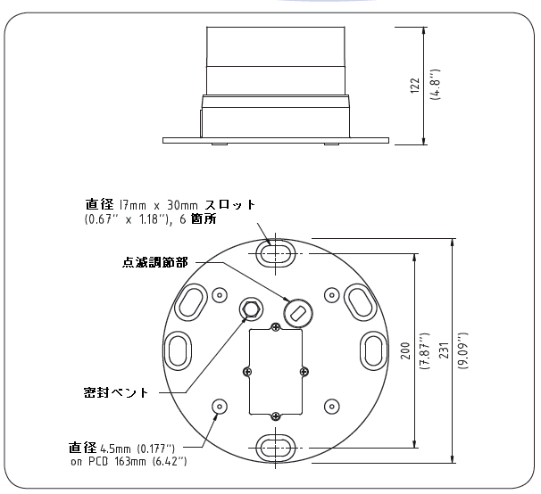 OSK72TMSL 2海里 ソーラー式両舷灯（げん灯）・船尾灯　ーバージ灯ー